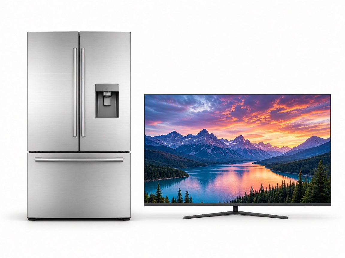 1 Geladeira Inox 3 Portas 470 L e 1 TV Smart 75”